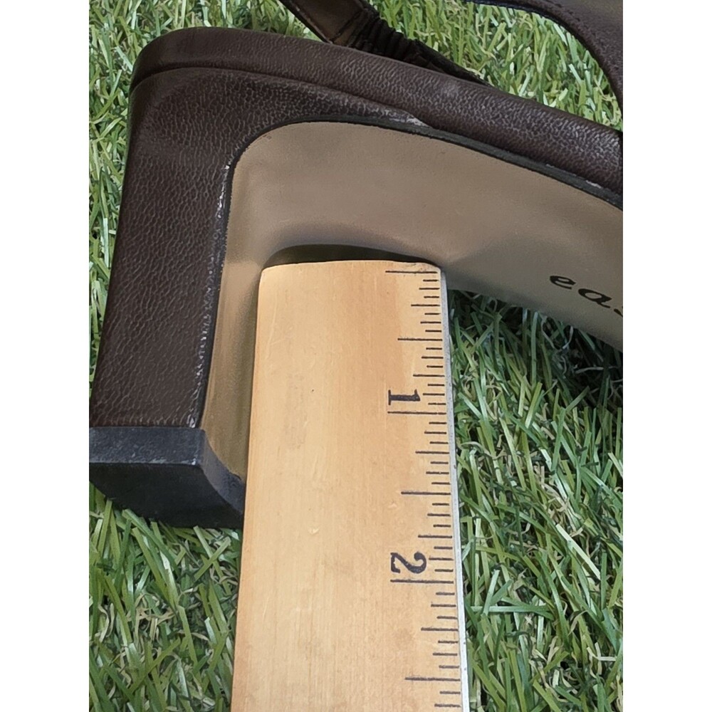 Vintage Easy Spirit ESKASATO Brown Leather Slingback Block Heel Size 6 1/2 NIB - Picture 8 of 16